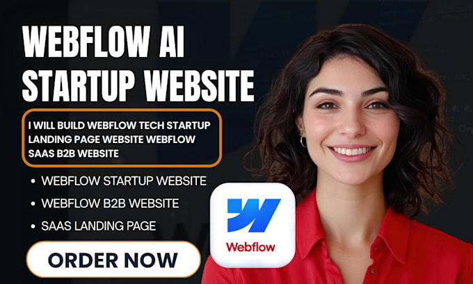 build webflow tech startup landing page website webflow saas b2b website