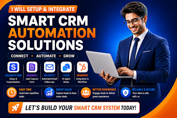 setup salmate crm resimpli lead capture form rei reply tidio ai agent hubspot