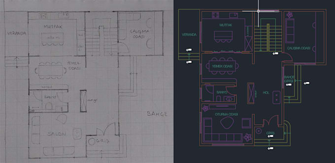 convert PDF or sketch to autocad dwg