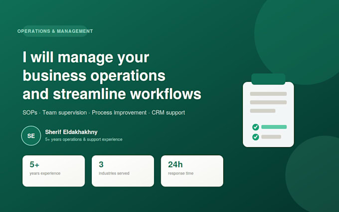 work as operations manager