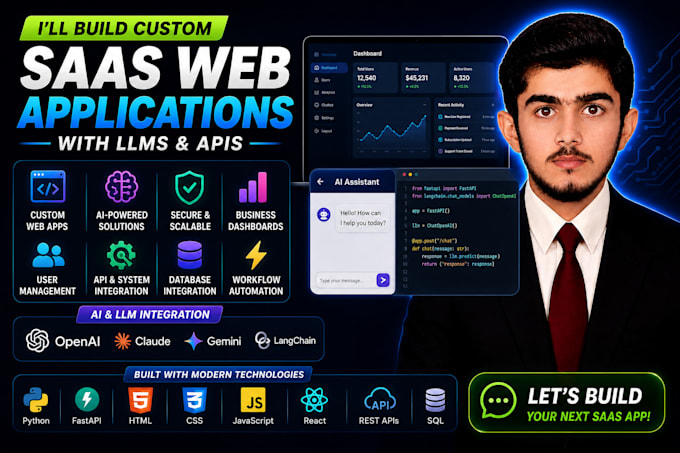 build custom saas web applications with llms and api