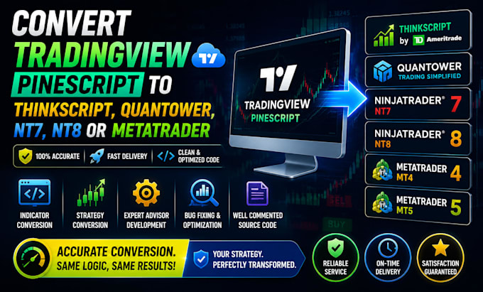 convert tradingview pinescript to thinkscript, quantower, nt7 nt8 or metatrader