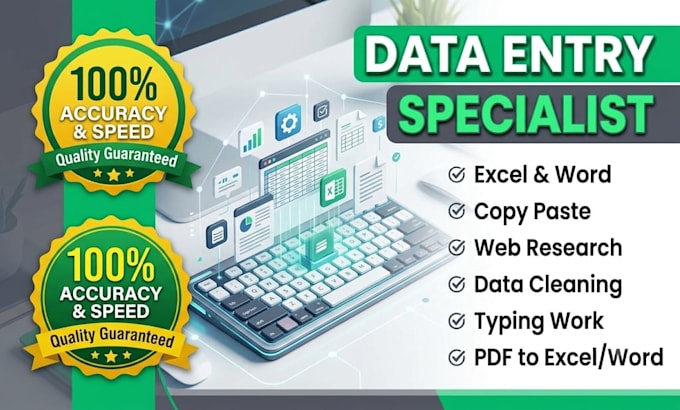 do data entry, excel, copy paste, typing, web research