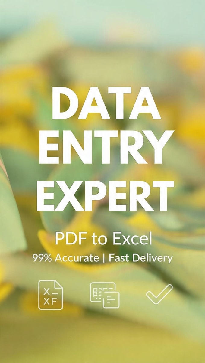 do accurate data entry, copy typing and pdf to excel
