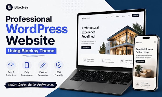 create a professional website using blocksy wordpress theme