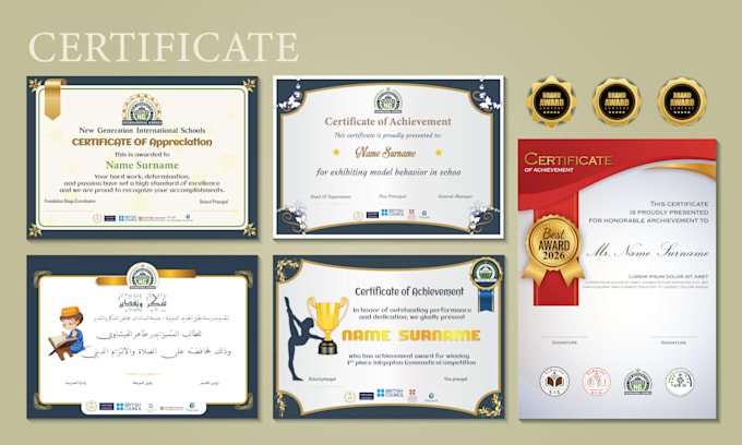 design professional certificate, award certificate