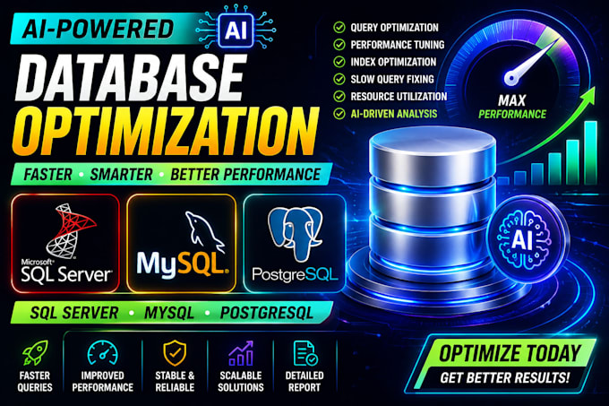 optimize sql server, mysql and postgresql using ai