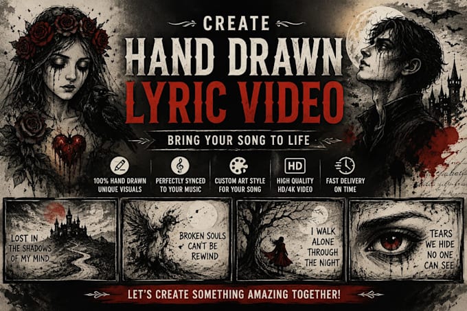create hand drawn lyric video