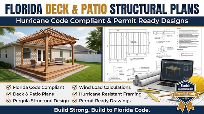 florida code compliant deck and patio structural plans