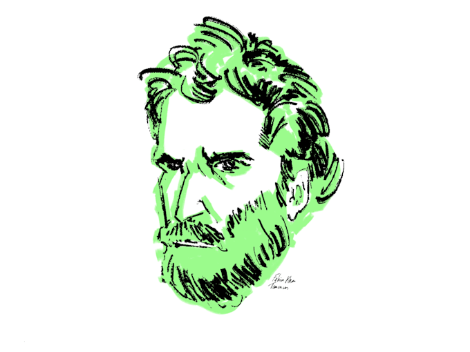 create a custom graphic portrait with ink and linework