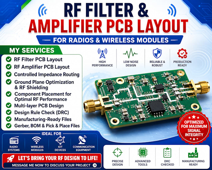 design rf filter and amplifier pcb layout for radios and wireless modules