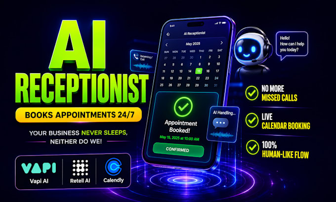 build custom vapi ai voice agent, retell ai receptionist, or voice bot
