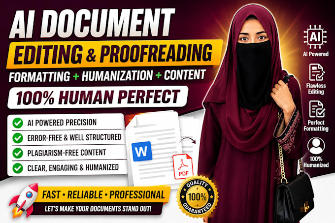 proofread, edit and humanize text