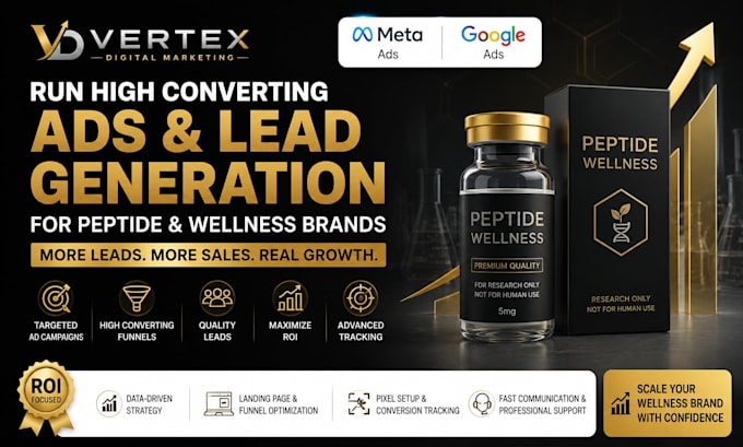 run high converting ads and lead generation for peptide and wellness brands