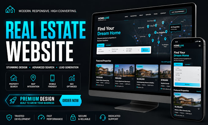 real estate website design with idx mls integration using elementor pro