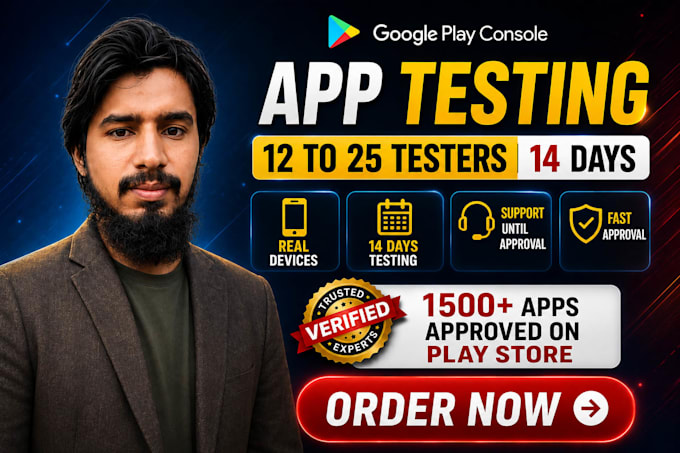 provide 12 testers, google play console, closed testing