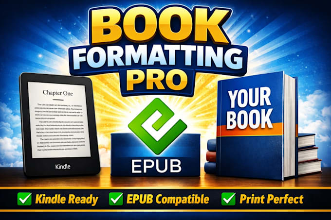 professionally format your book for kindle epub and print