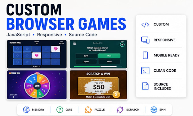 develop a custom HTML5 browser game using javascript