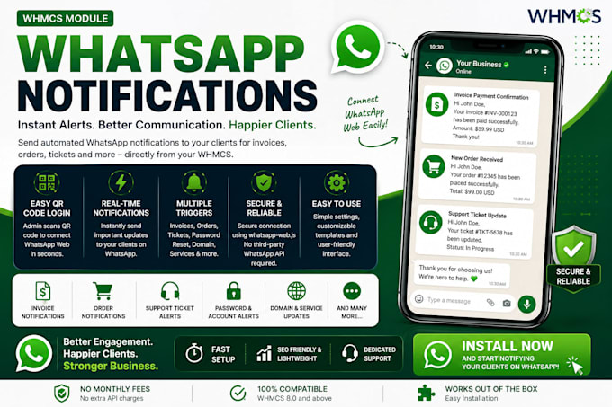 install whatsapp notification module for whmcs
