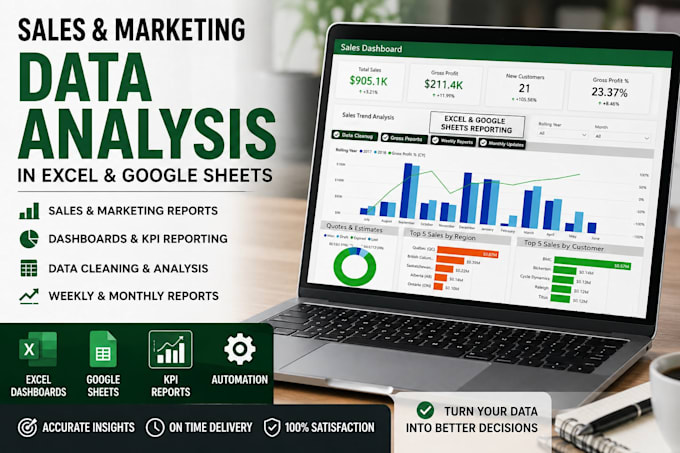 do sales and marketing data analysis in excel google sheets
