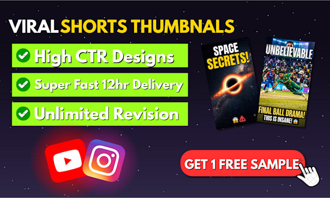 design viral youtube short thumbnails