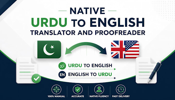 be your native urdu to english translator and proofreader