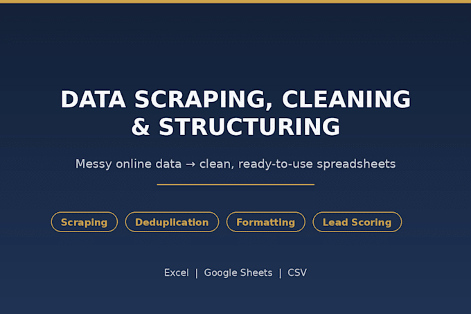 scrape, clean, and organize business data into a spreadsheet