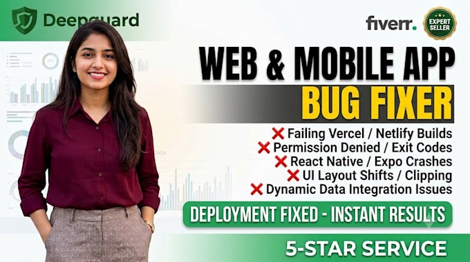 fix bugs, layout shifts, deployment errors in web mobile app