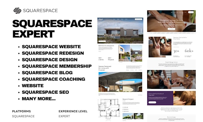 design squarespace therapy website and squarespace photography website