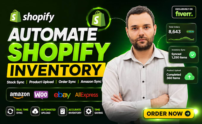 automate shopify inventory, stock sync, product upload, order sync, amazon sync