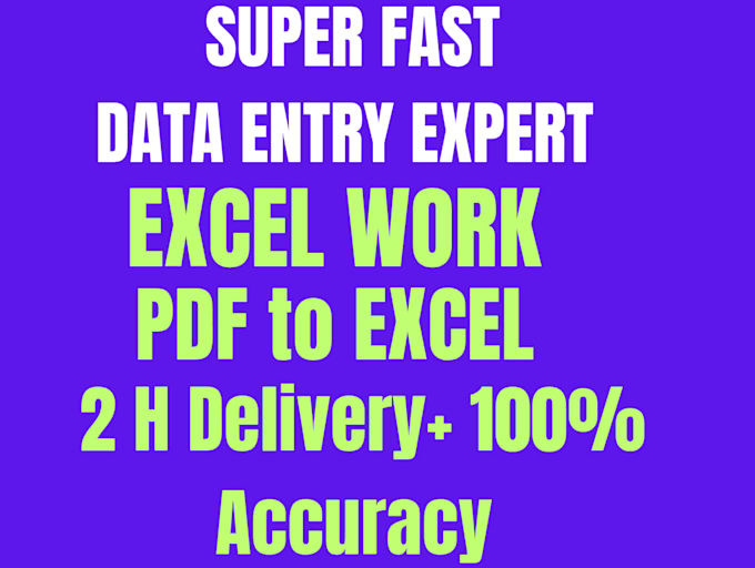 do fast and 100 percent accurate data entry in excel and CSV in 2 hours