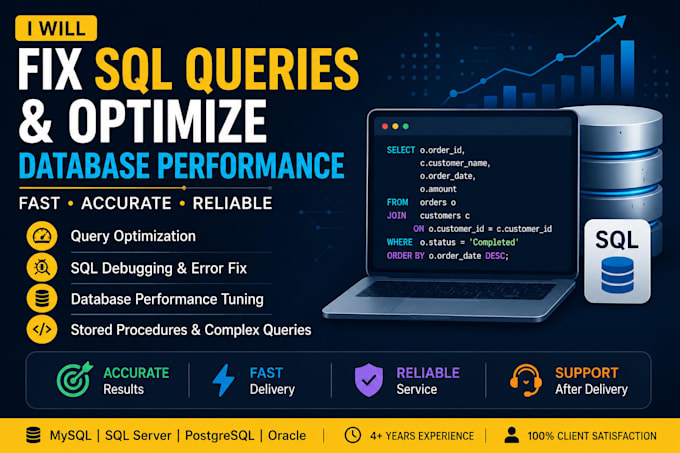 fix sql queries and optimize database performance