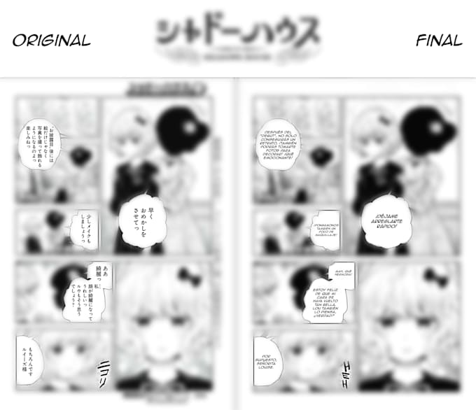 clean, redraw and typeset manga, webtoon or comic pages