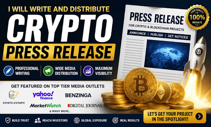 write and distribute a crypto press release