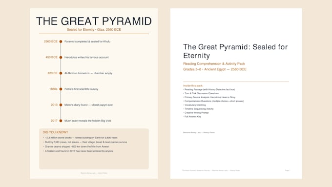 create a custom ancient history worksheet pack for your classroom