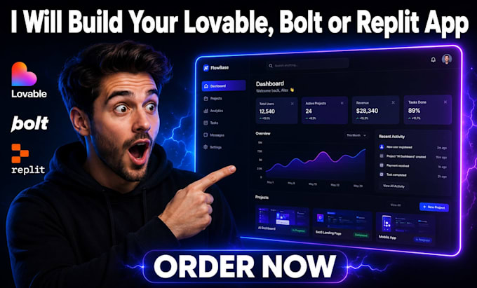 build a full web app, mvp using lovable bolt new, replit with supabase backend