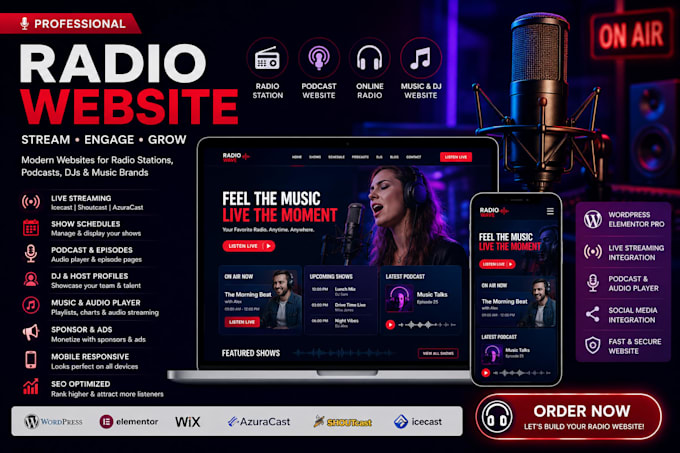 radio website podcast website radio station website