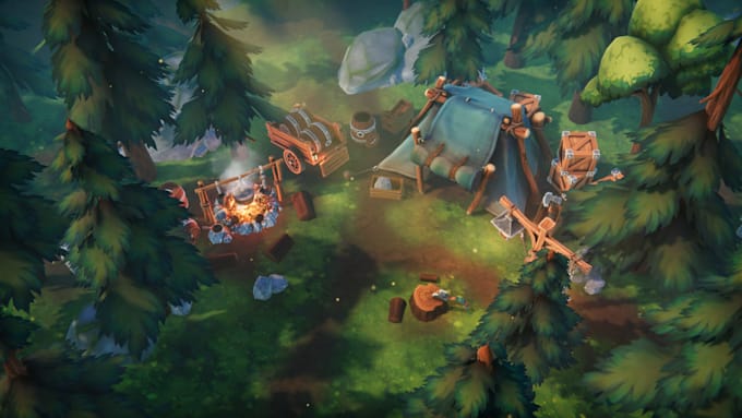 create stylized 3d game environment unity 3d level garden 3d world 3d game map