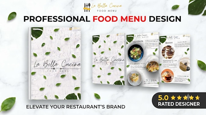 design custom easy to read menu for cafe or restaurant