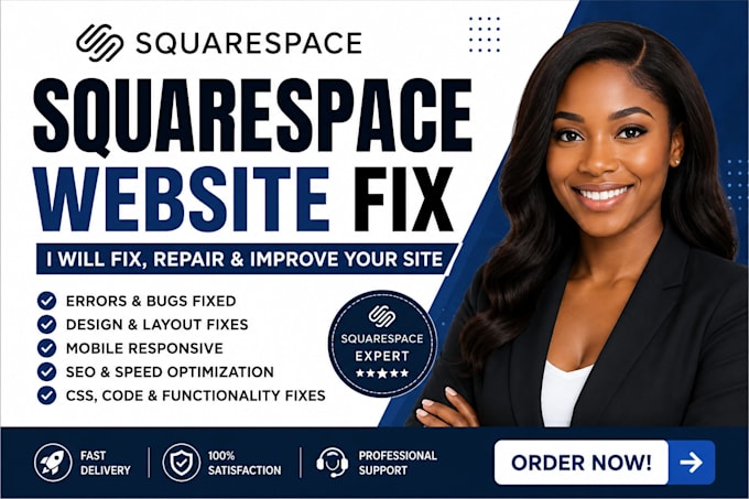fix squarespace website errors, design issues, SEO and bugs