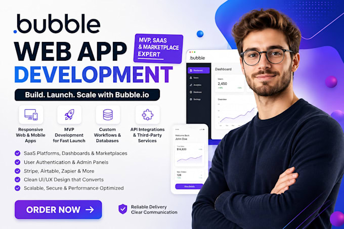 be your bubble io developer, bubble web app developer