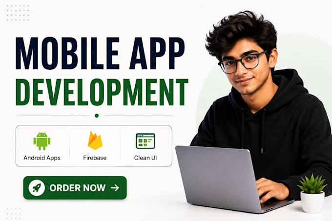 develop flutter android apps with clean UI and firebase