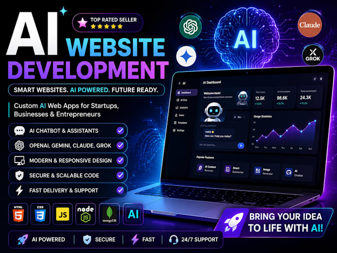 develop custom ai website with chatgpt, gemini, claude API