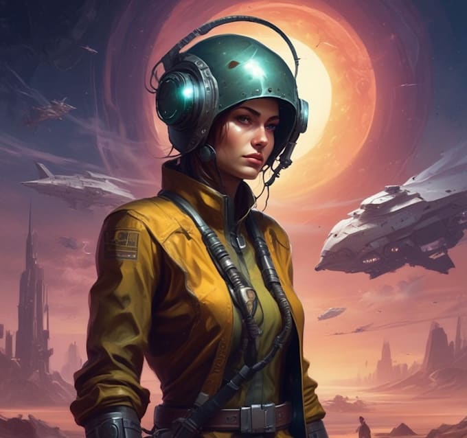 sci fi character illustration or sci fi character