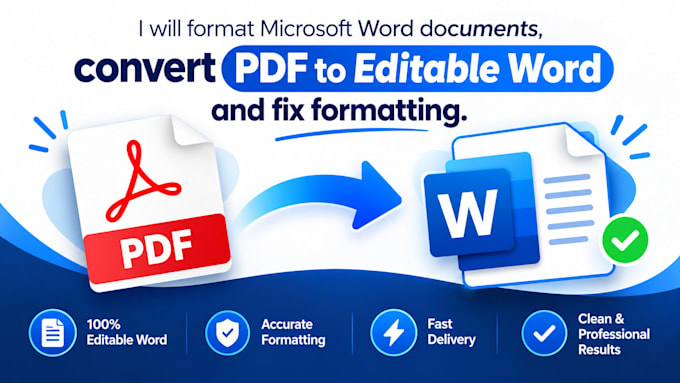 format microsoft word documents, convert PDF to editable word and fix formatting