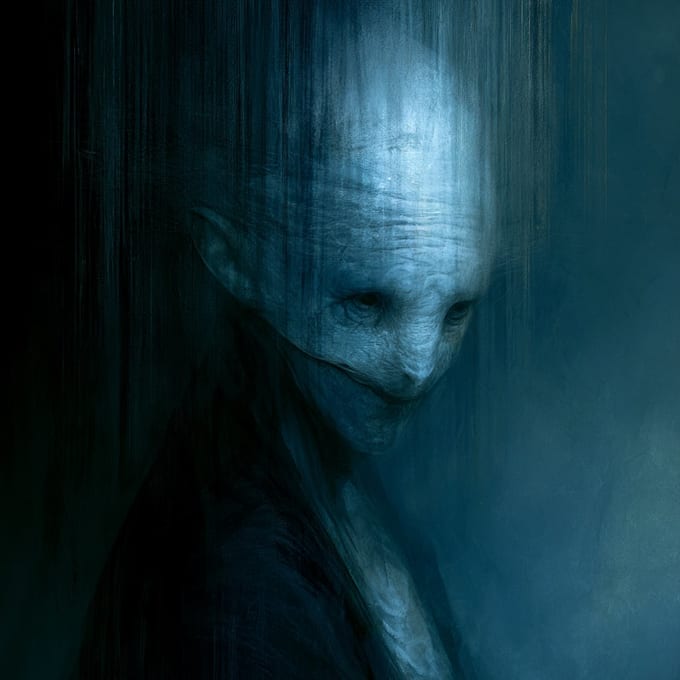 create an horror dark art illustration