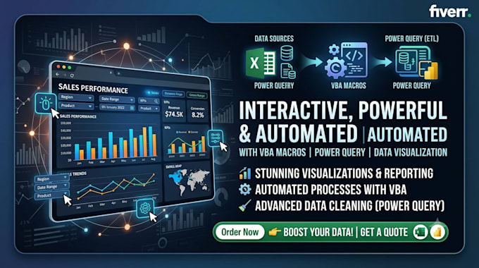 Build interactive excel dashboards with vba macros and power query by ...