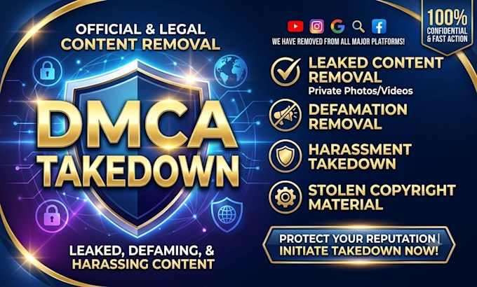 remove harassing defaming leaked content delete impersonation all social media