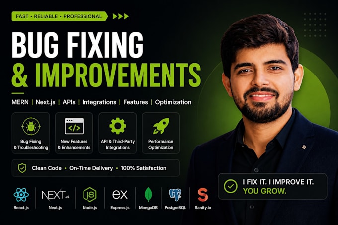do mern nextjs bug fixes, apis, integrations, features, optimization