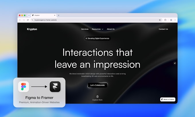 convert figma to framer website with premium animations